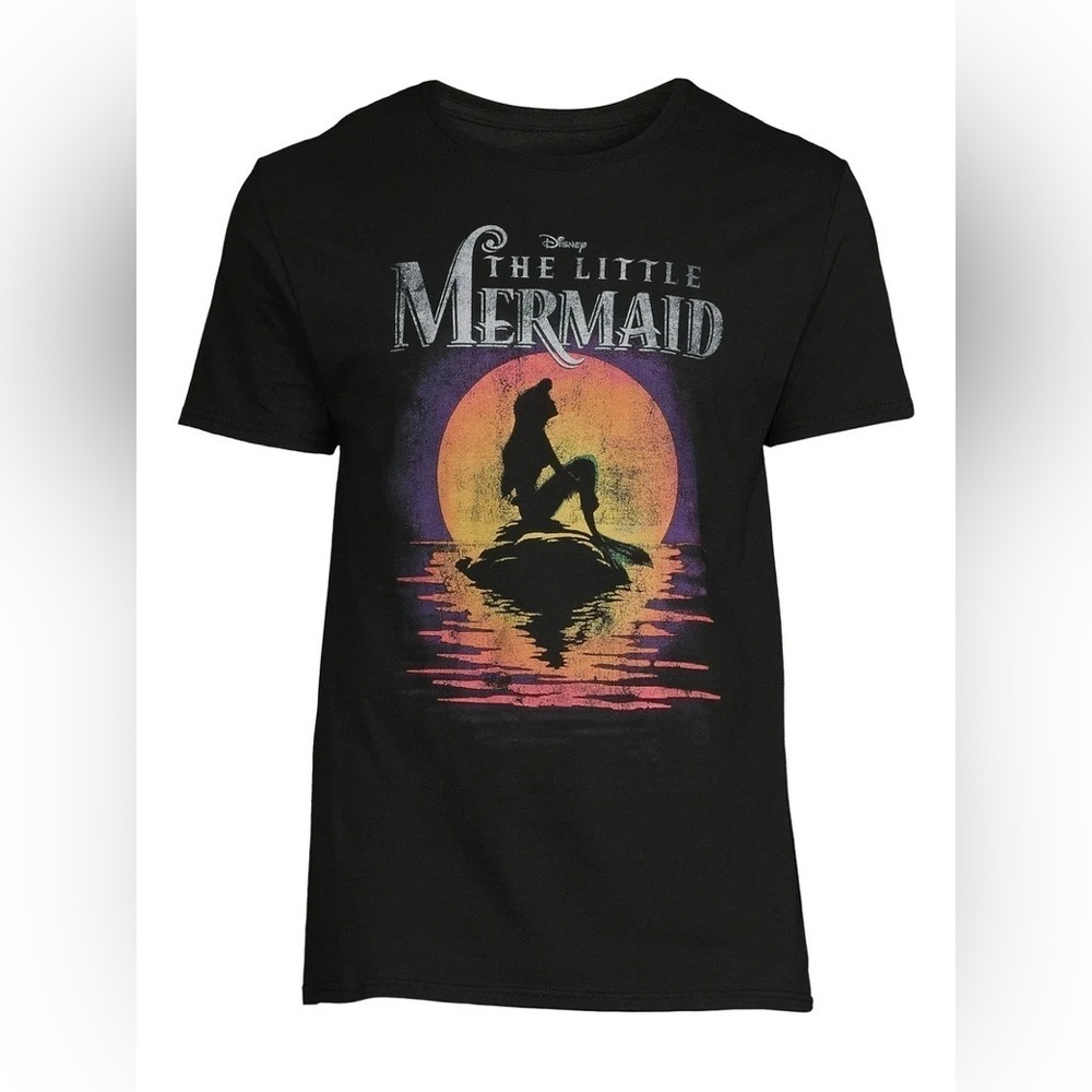 Men’s Disney The Little Mermaid Black T-Shirt Size 2XL
